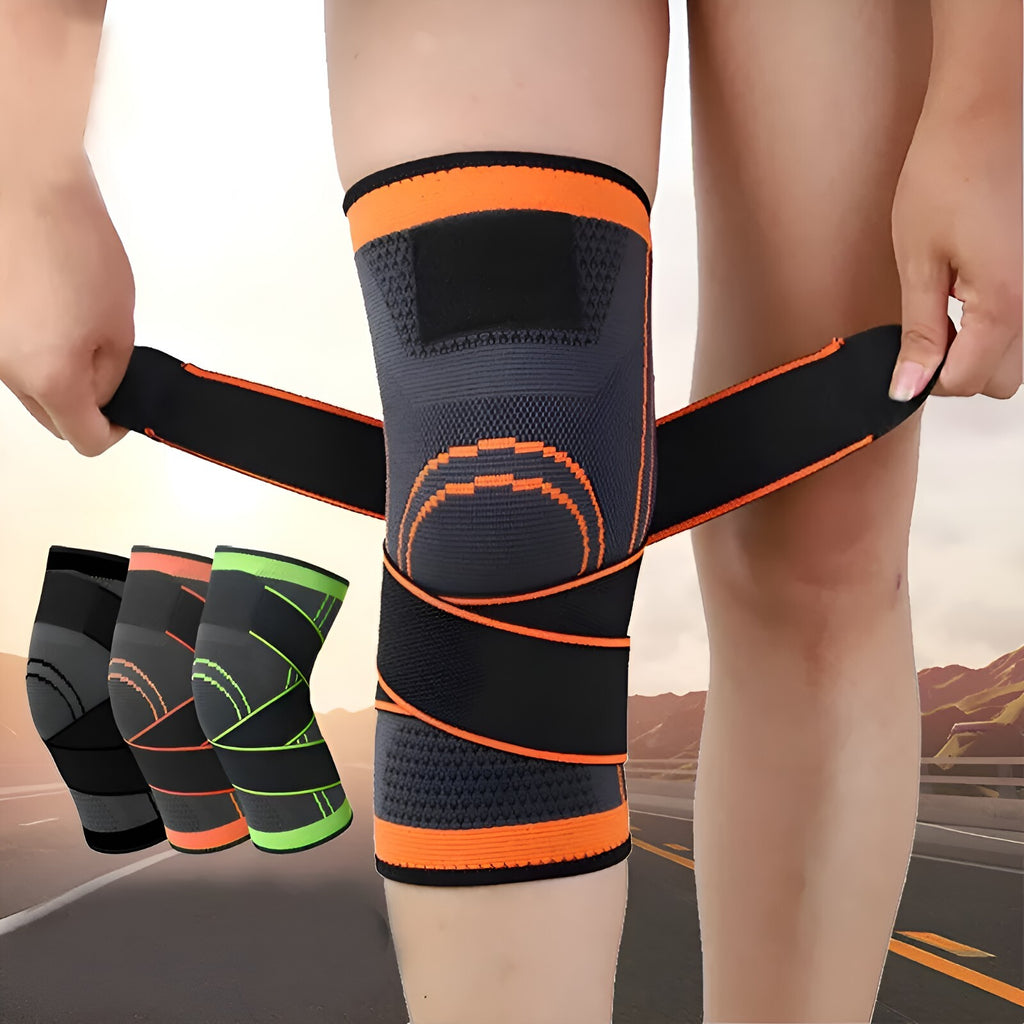 Weaving Knee Brace Breathable Sleeve Support For Gym Jogging Sports (XXL-Green)
