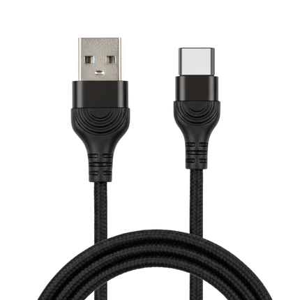 USB to Type C Braided Cable (2m, Black)