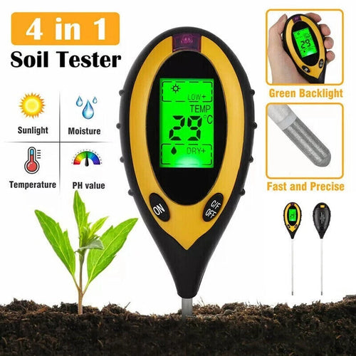 4 in 1 Soil PH Tester Moisture Sunlight Light Test Meter for Garden Plant Lawns