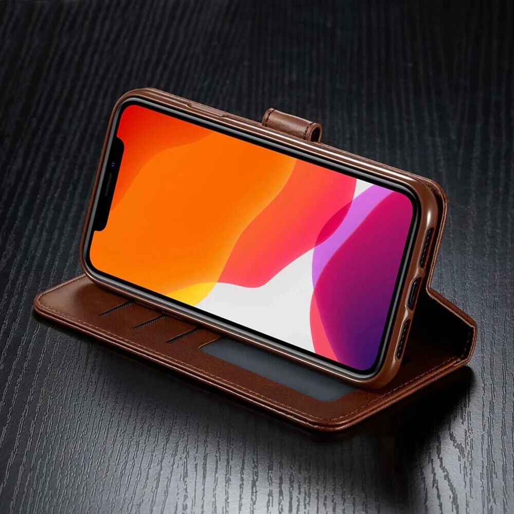 Leather Wallet Flip Case Card Holder Cover Stand For iPhone 13 Mini