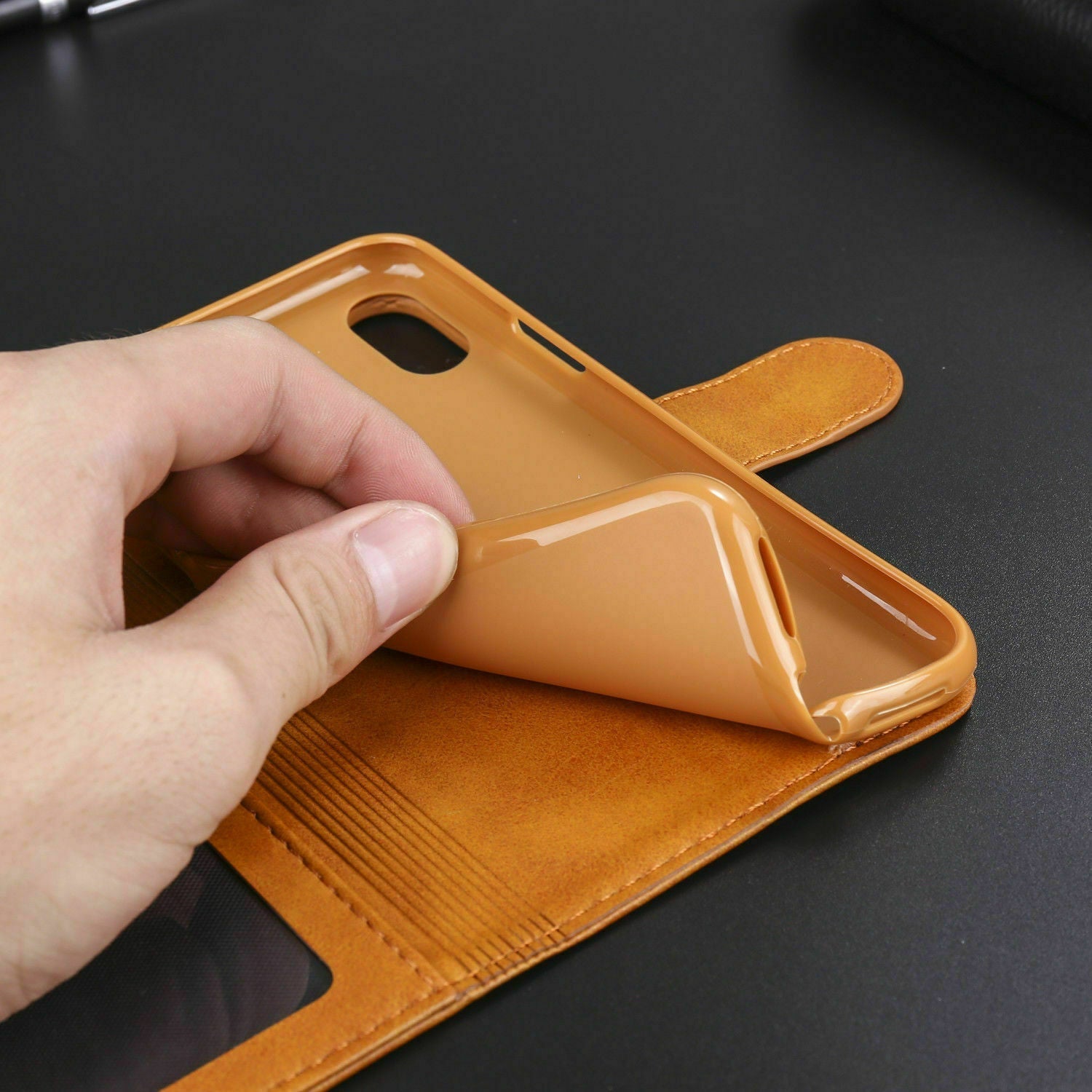 Leather Wallet Flip Case Card Holder Cover Stand For iPhone 13 Mini