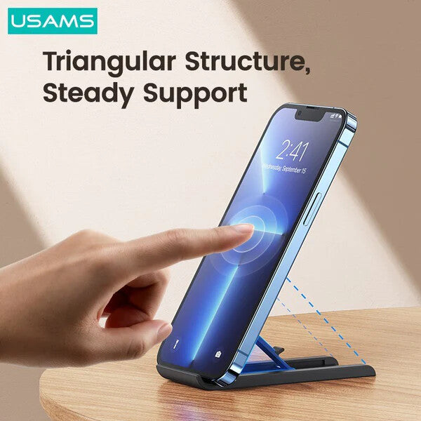 USAMS Adjustable Folding Desk Mobile Phone Stand Mount Holder For iPhone iPad