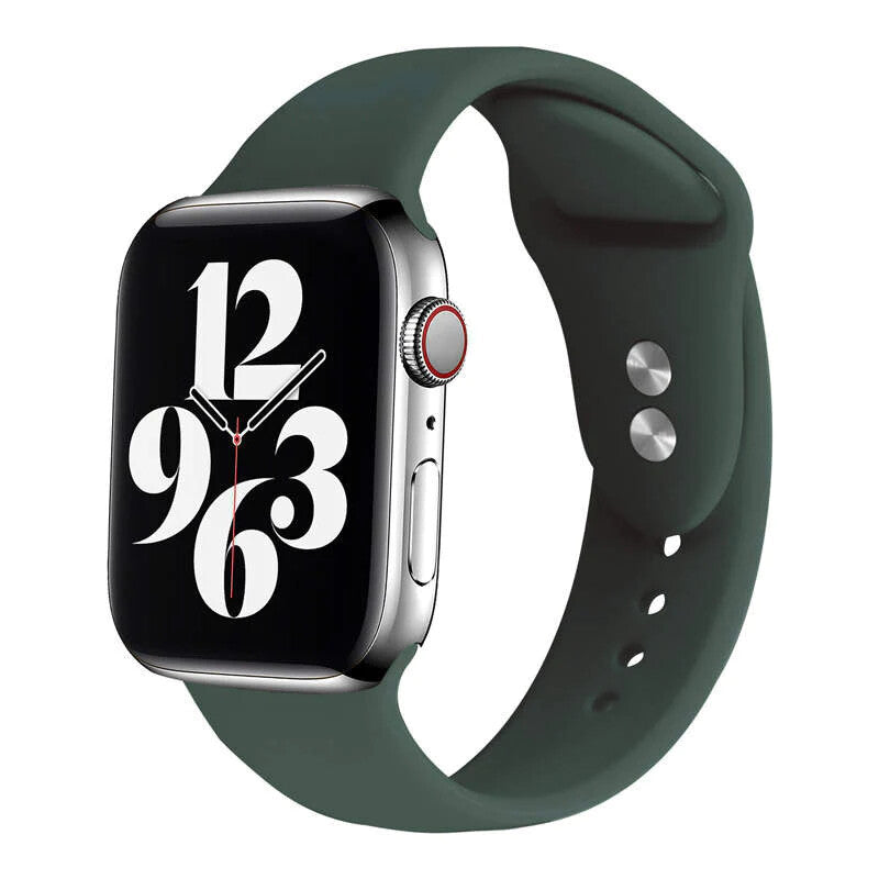 Apple Watch iWatch Silicone Band Strap Series 9/8/7/6/5/4/3/2/1 42/44/45/49mm (Green, Large)