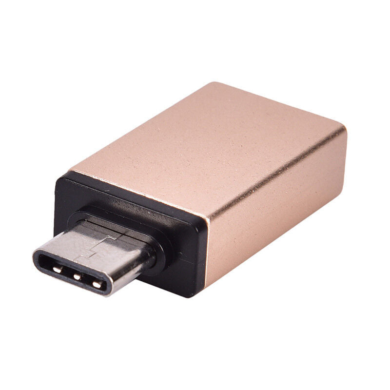 USB 3.0 To Type C Adapter Fast Converter USB-C Data OTG Adapter (Gold)