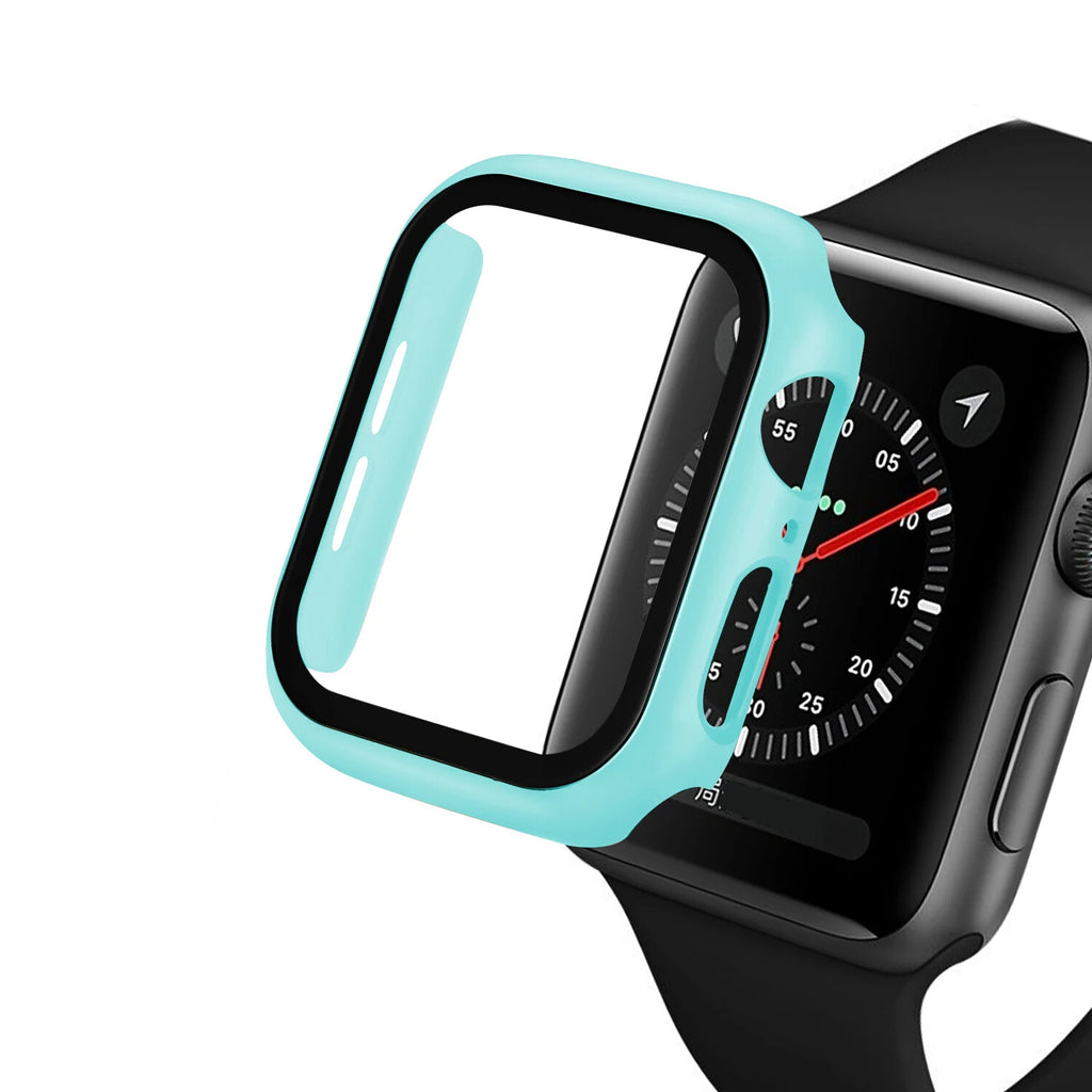 Apple Watch Series 9 8 7 6 5 4 3 Bumper Case Full Coverage Tempered Glass (40mm)