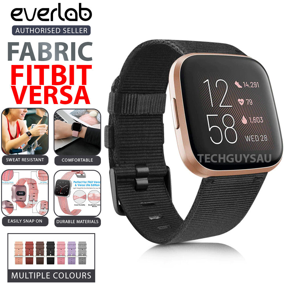 Fabric Replacement Strap Nylon Band Breathable Adjustable Wristband For Fitbit Versa 1 (Small, Teal)