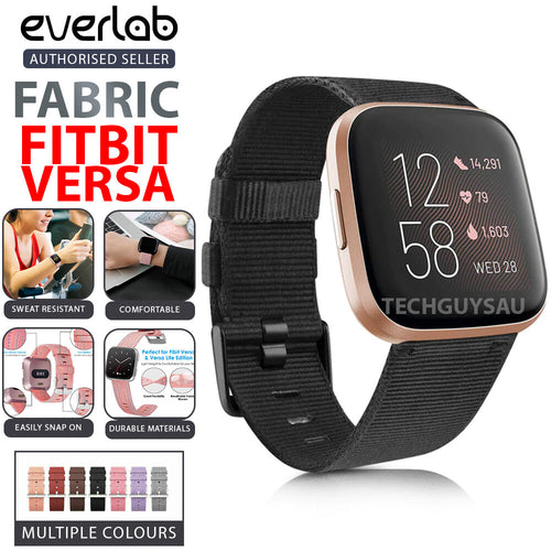 Fabric Replacement Strap Nylon Band Breathable Adjustable Wristband For Fitbit Versa 1 (Large, Pink Sand)