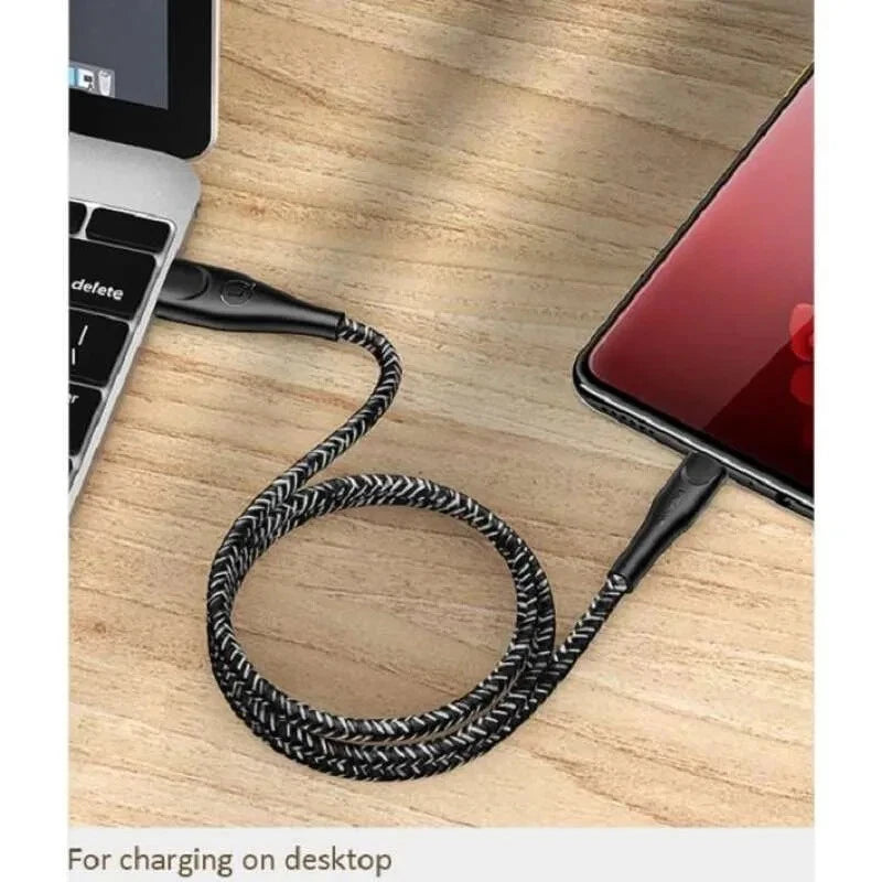 USAMS Smart Braided Micro USB Charger Charging Cable Data Cord Android Samsung - Red