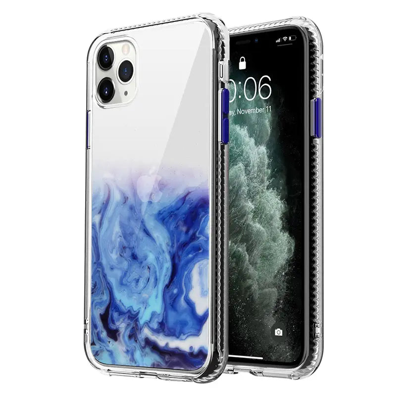 Marble Shockproof Clear Case Glitter Bling Cover for iPhone 12 Mini