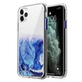 Marble Shockproof Clear Case Glitter Bling Cover for iPhone 13 (BLUE)