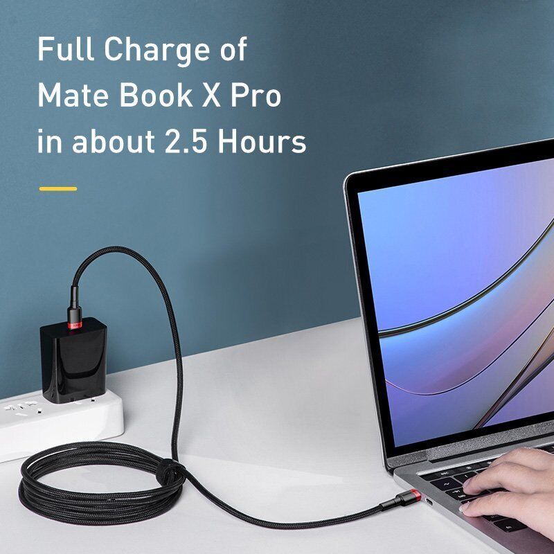 Baseus 60W USB Type-C To Type-C Data Charger Cord For Samsung Macbook iPad (2m)