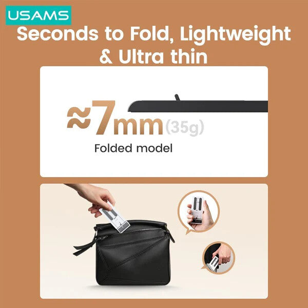 USAMS Adjustable Folding Desk Mobile Phone Stand Mount Holder For iPhone iPad