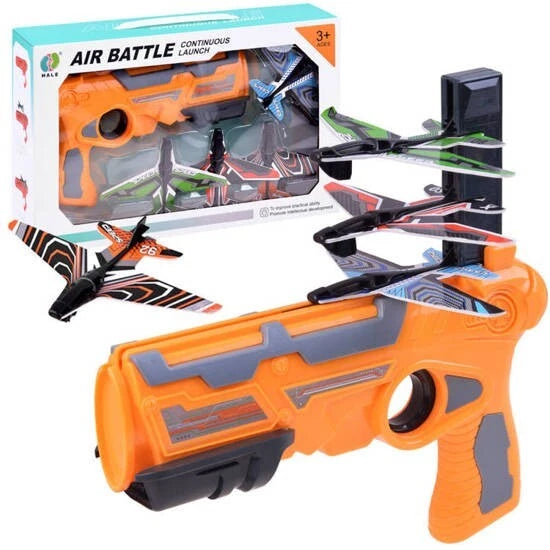 Airplane Launcher Toy Catapult Aircraft Plane Gun Outside Water Gun Toys (Orange)