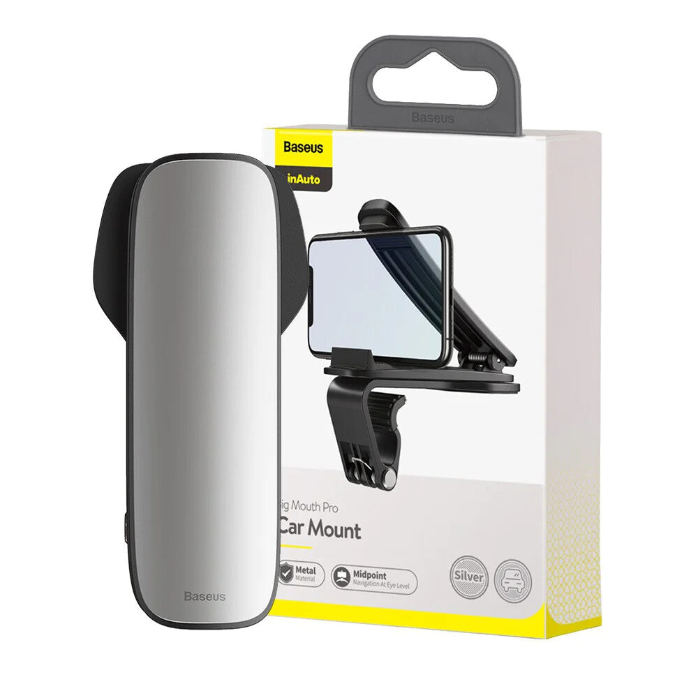 Baseus Car Phone Holder Big Mouth Pro Series Dashboard Mount For Navigation Maps Handsfree (Black)