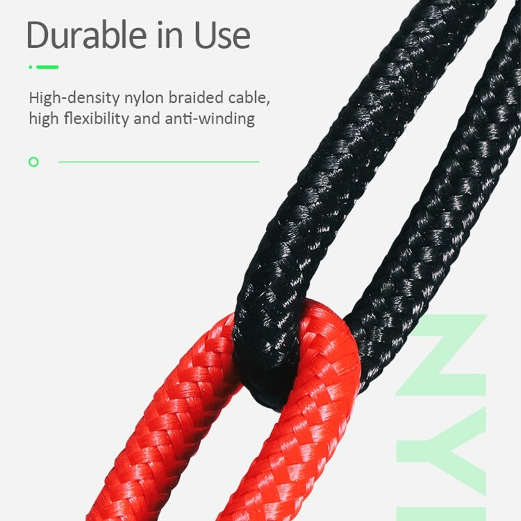 USAMS Braided Aluminum USB To Micro USB Data Charger Cable Cord For Android Samsung (1m, Black)