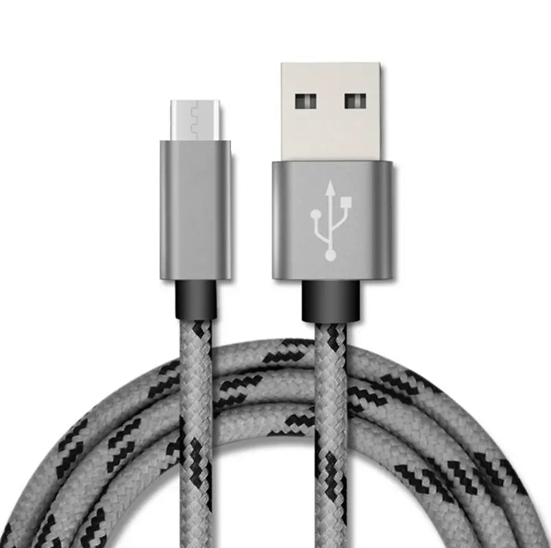 USB To Type-C Charging Cable Braided Nylon Data Cord For Samsung Huawei (2m, Silver)