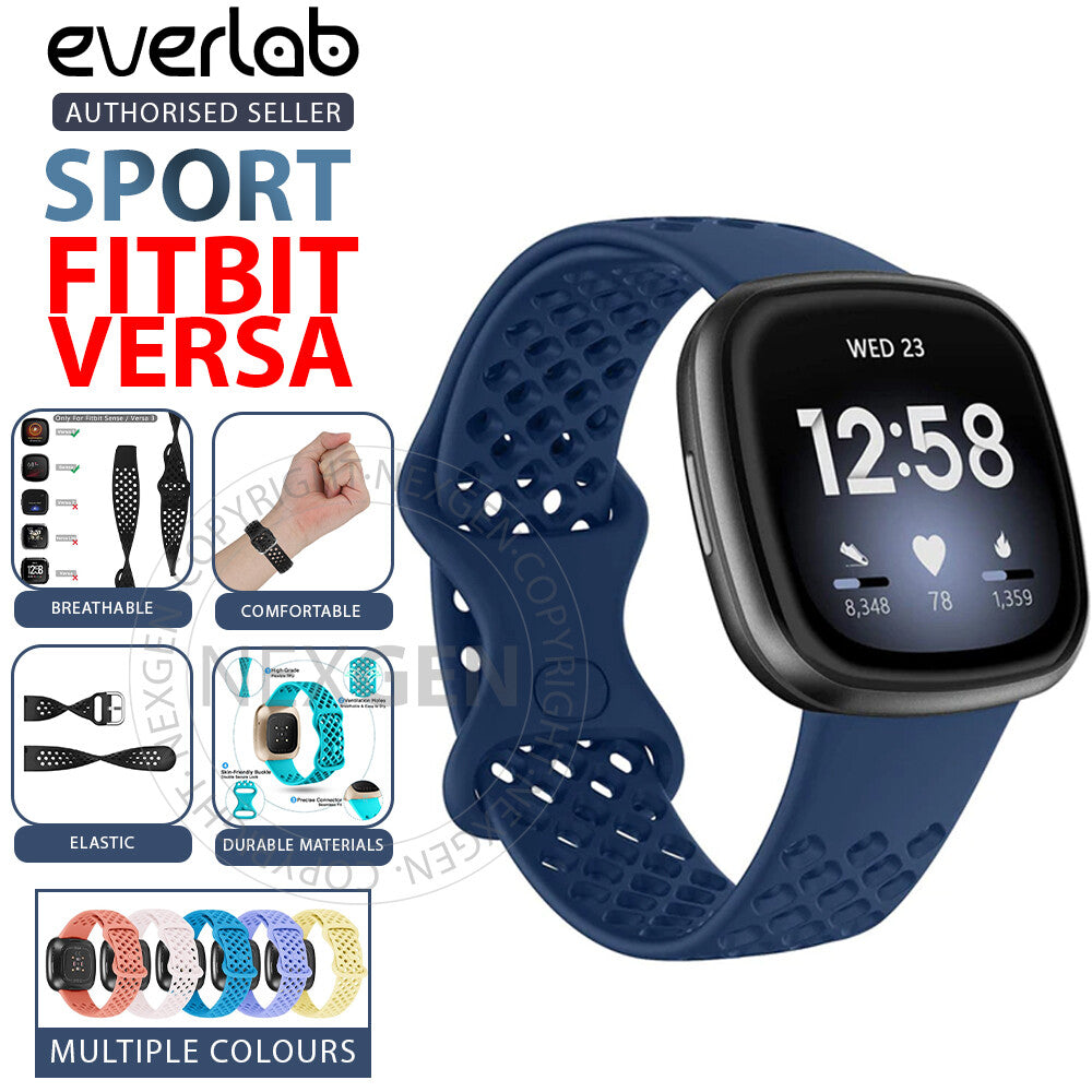 Sport Dot Band Silicone Replacement Wristbands Breathable Waterproof Watch Strap with Air Holes For Fitbit Versa 3 (Small, Rose Gold)