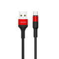 USAMS Strong Braided Micro USB Data Charger Cable Cord For Android Samsung (Red, 1m)