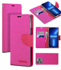 iPhone 13 Denim Wallet Case Cover Card Holder Black