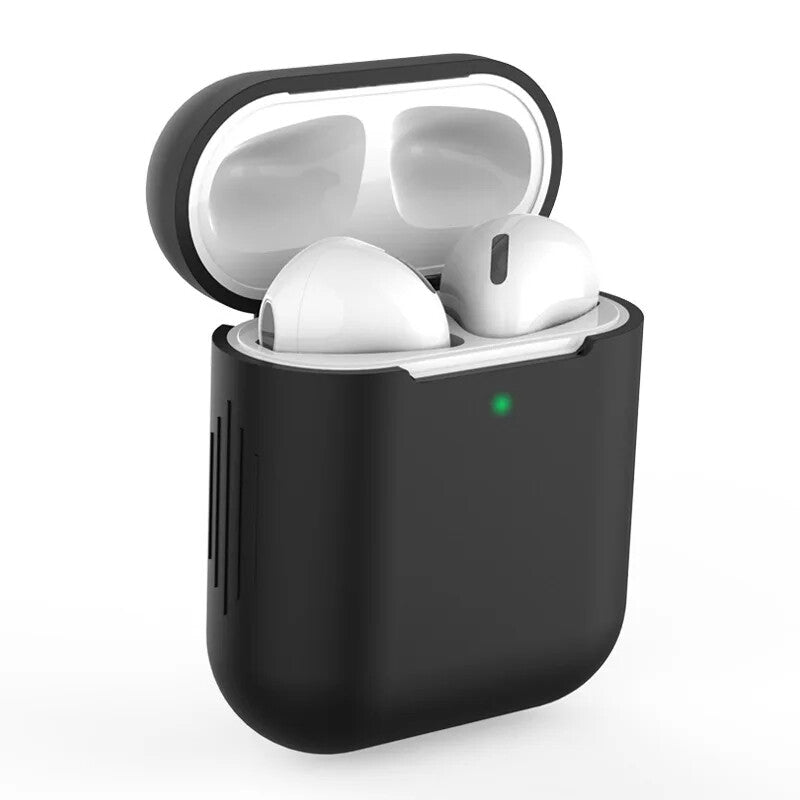 Apple Airpods Silicone Gel Case Shockproof Protective Cover Skin Case Airpods Pro (Black)