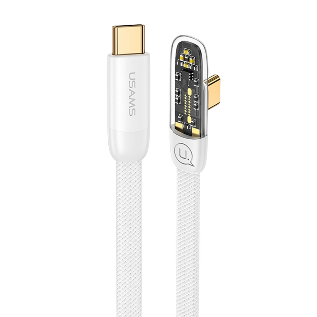 USAMS USB Type-C To Type C Cable Charge PD Quick Charging Data Fast Charger Samsung (1.2m, White)
