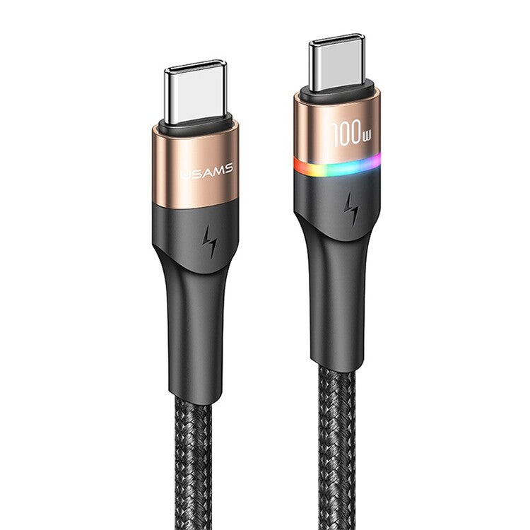 USAMS Type C to Type C PD 100W Cable Data Fast Charger Cable For Samsung iPad (Gold)