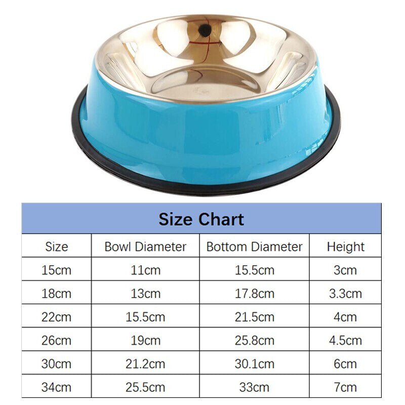 Stainless Steel Portable Pet Feeding Food Bowl Water Feeder For Cat Puppy Dog (Blue)