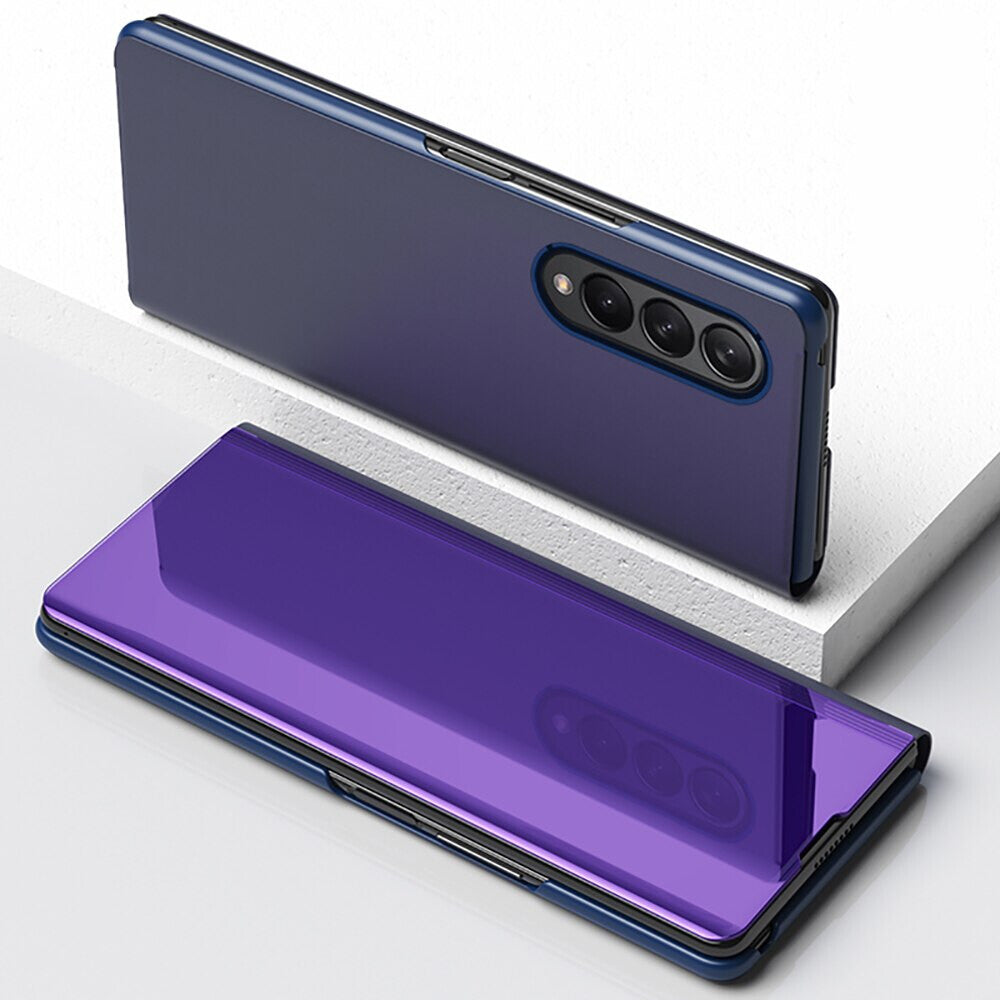 Mirror Shockproof Flip Case Cover Shockproof Anti-Scratch Clear View Electroplate Kickstand Anti-Scratch For Samsung S22 Plus