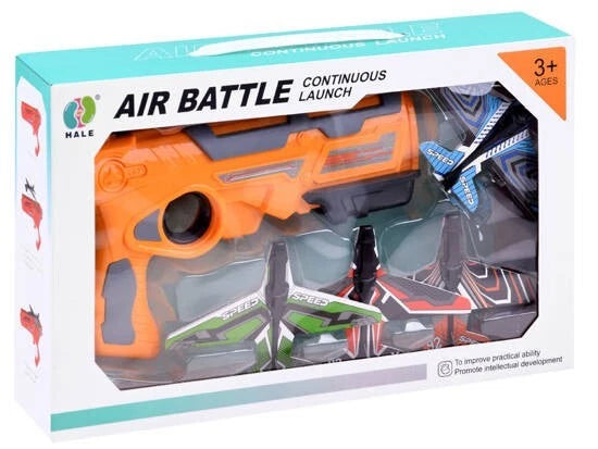 Airplane Launcher Toy Catapult Aircraft Plane Gun Outside Water Gun Toys (Orange)