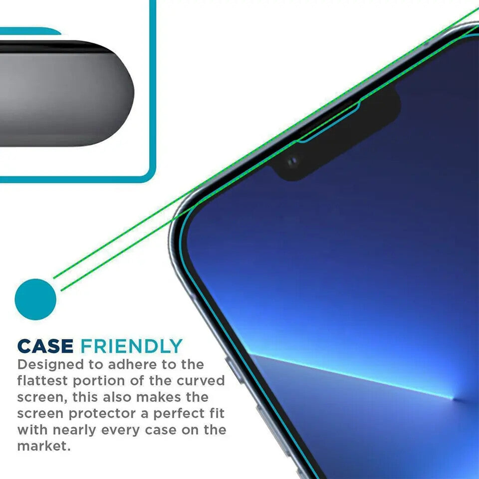 NUGLAS iPhone 14 13 12 11 Pro Max Screen Protector Tempered Glass With Camera Lens Protector 9H Hardness - Clear