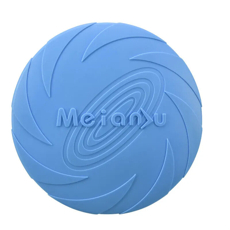Rubber Pet Dog Frisbee Durable Fetch Toy For Puppy Exercise Outdoor Training(Blue)