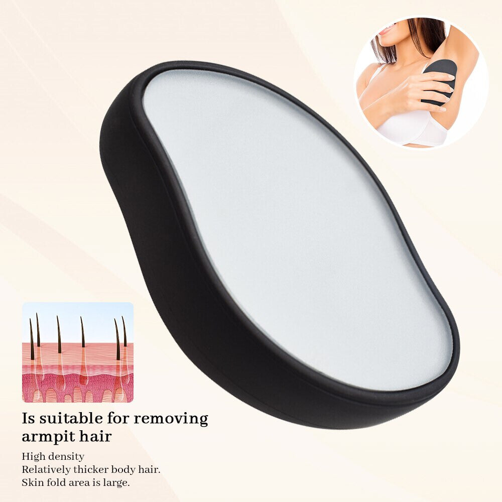Women Men Painless Physical Hair Removal Epilators Crystal Hair Remover Eraser Exfoliate (Black)