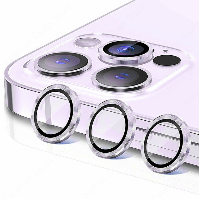 Metal Ring Tempered Glass Camera Lens Protector For iPhone 12 Pro
