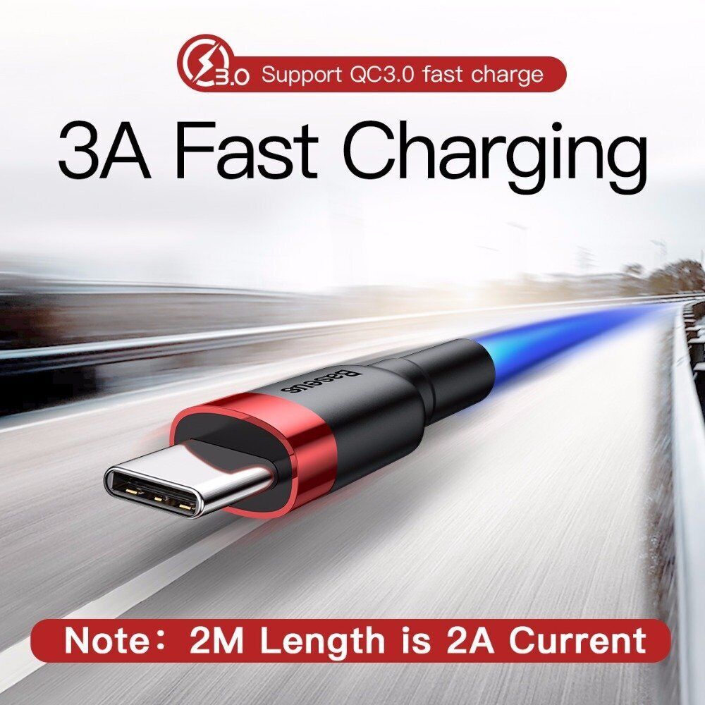 Baseus USB To Type-C Charging Cable Charger Data Cord Cafule Series For Samsung Pixel Switch iPhone 15 (0.5m)