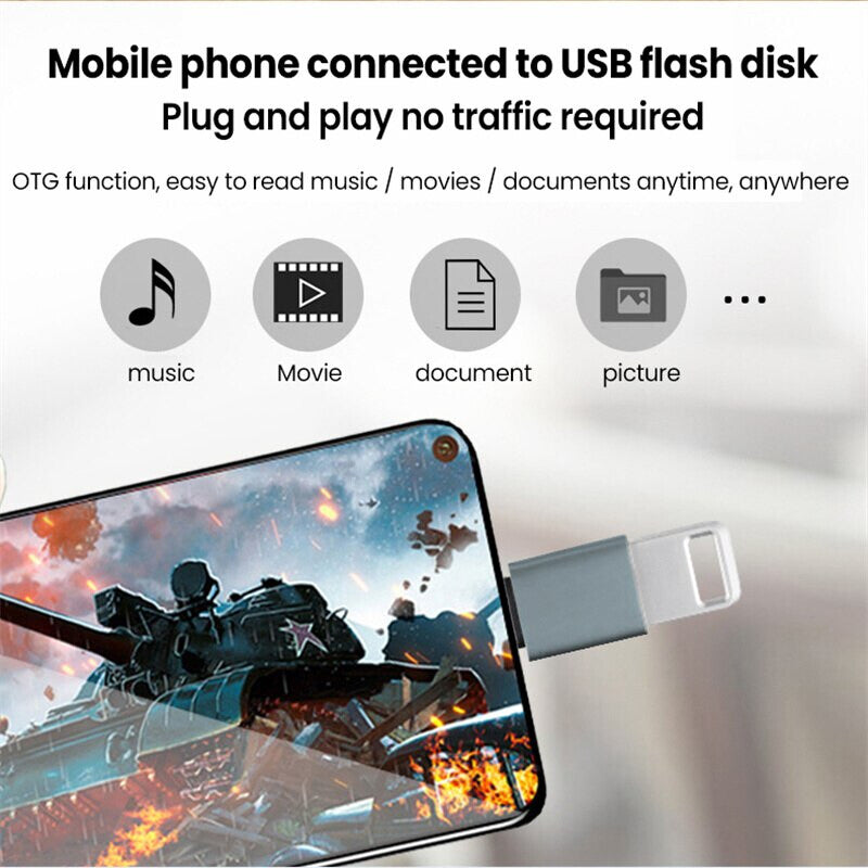 USB 3.0 To Type C Adapter Fast Converter USB-C Data OTG Adapter (Pink)