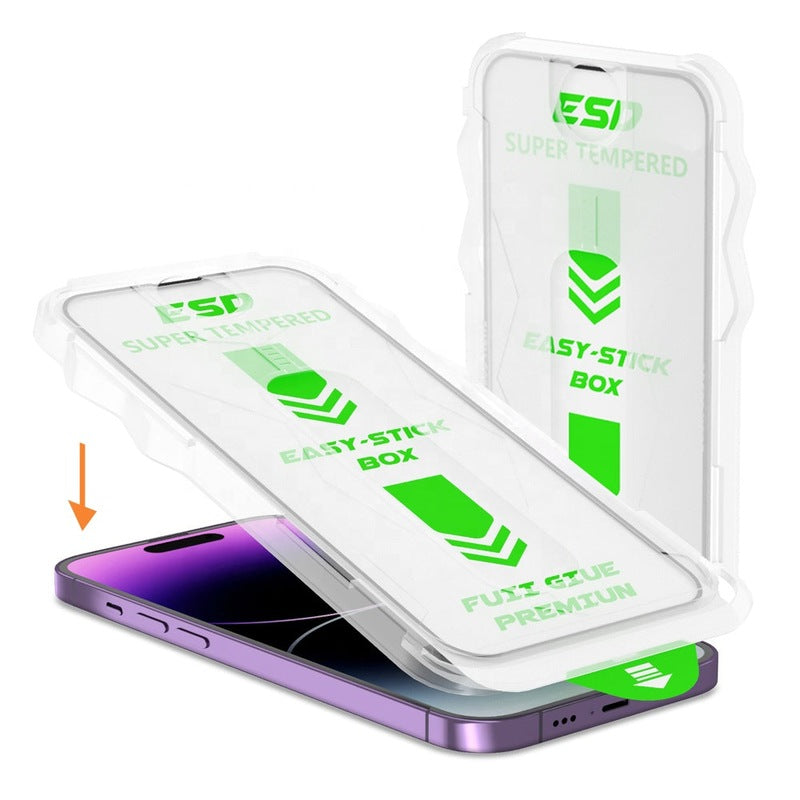 iPhone 13 Pro Max Easy Installation Auto Fill Tray Clear Tempered Glass Screen Protector