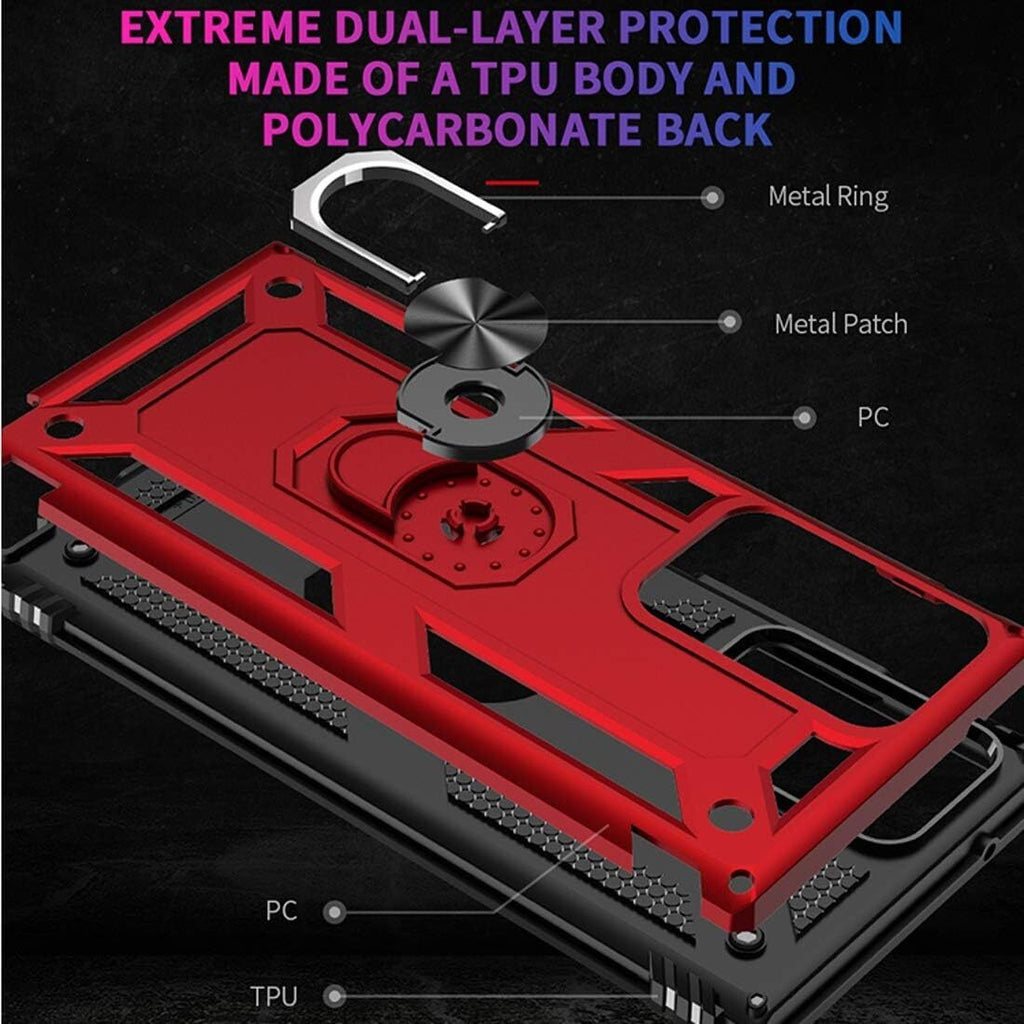 Shockproof Case Magnetic Heavy Duty Cover With Rotatable 360 Metal Ring Stand For Samsung S21 Ultra