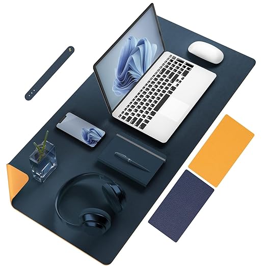 Mouse Pad Leather Waterproof Desk Pad Protector, Dual-Side Use (25x21cm)