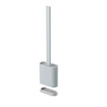 Bathroom Silicone Bristles Toilet Brush Creative Cleaning Set With Holder (Grey)