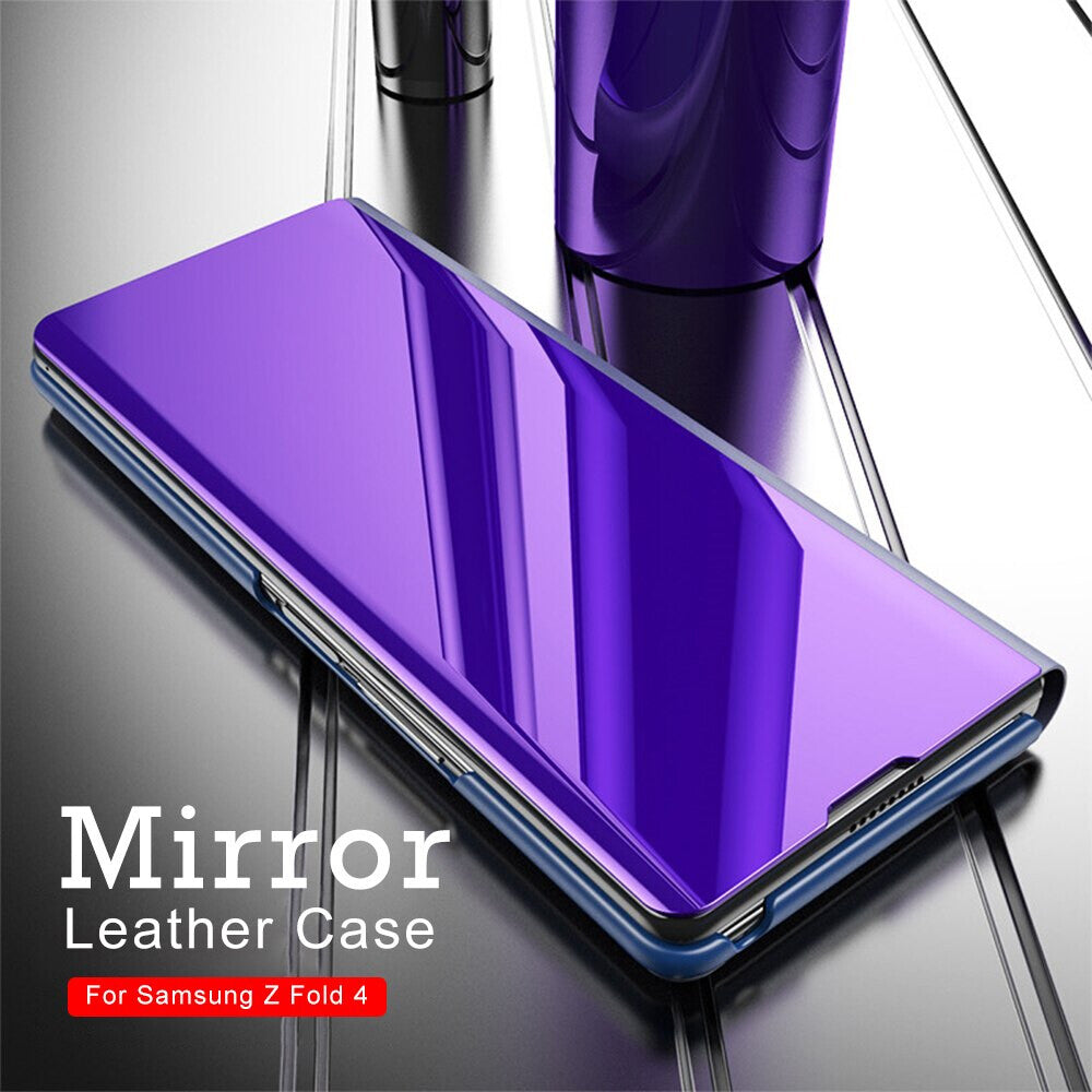 Mirror Shockproof Flip Case Cover Shockproof Anti-Scratch Clear View Electroplate Kickstand Anti-Scratch For Samsung S10 5G