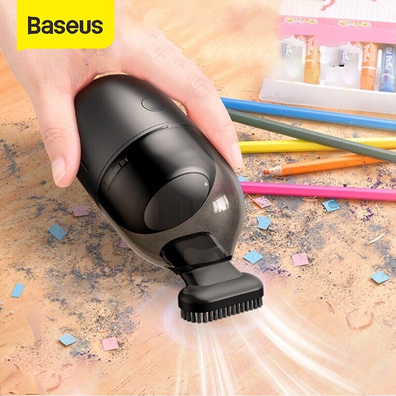 Baseus Mini Car Vacuum Cleaner 1,000pa Cordless Strong Desktop Capsule Suction Portable Wireless C2 Series (White)