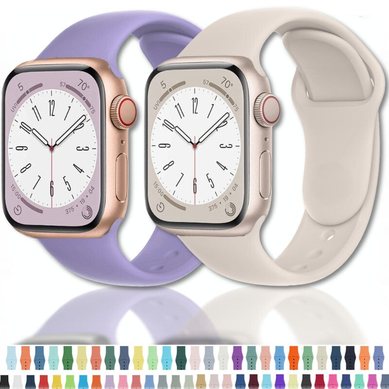 Apple Watch iWatch Silicone Band Strap Series 9/8/7/6/5/4/3/2/1 38/40/41mm (Pink)