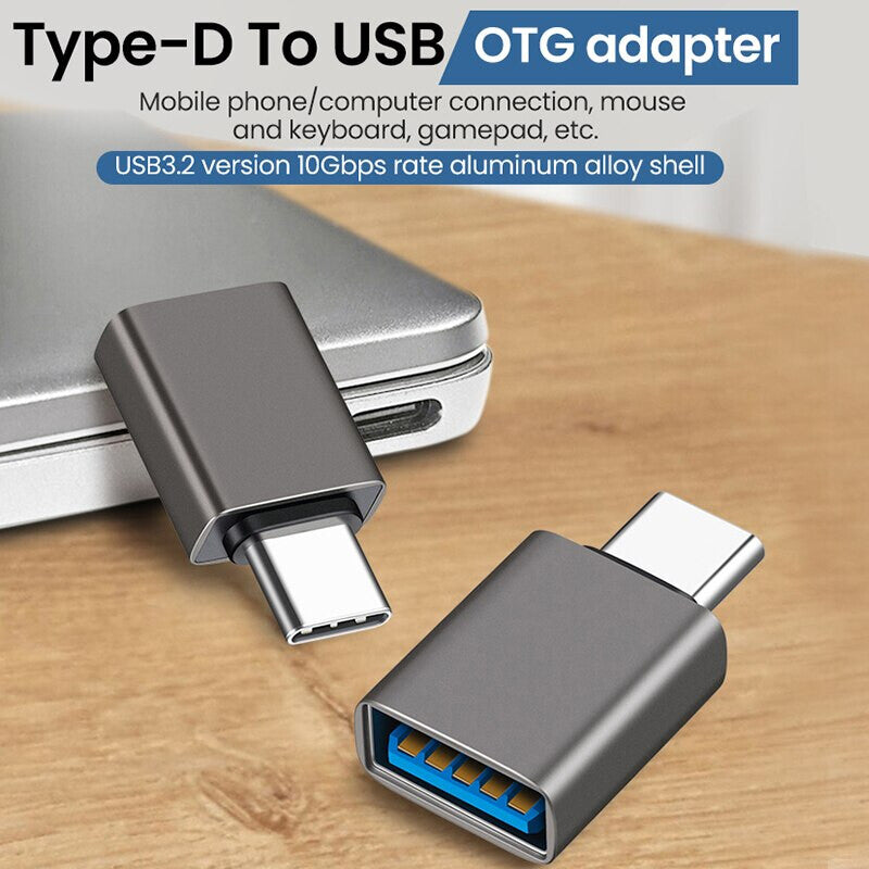USB 3.0 To Type C Adapter Fast Converter USB-C Data OTG Adapter (Gold)