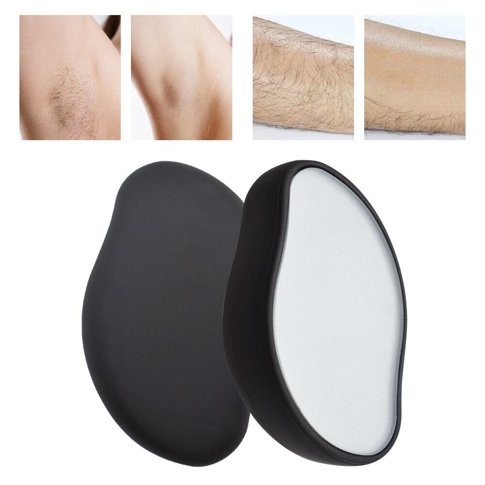 Women Men Painless Physical Hair Removal Epilators Crystal Hair Remover Eraser Exfoliate (Black)