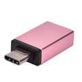 USB 3.0 To Type C Adapter Fast Converter USB-C Data OTG Adapter (Light Pink)