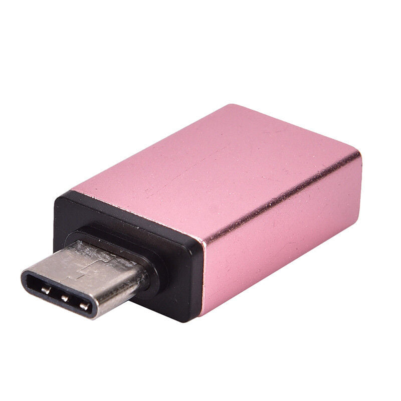 USB 3.0 To Type C Adapter Fast Converter USB-C Data OTG Adapter (Light Pink)