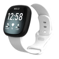 Soft Silicone Replacement Sport Strap Wristbands Band For Fitbit Versa 3 (Small, White)