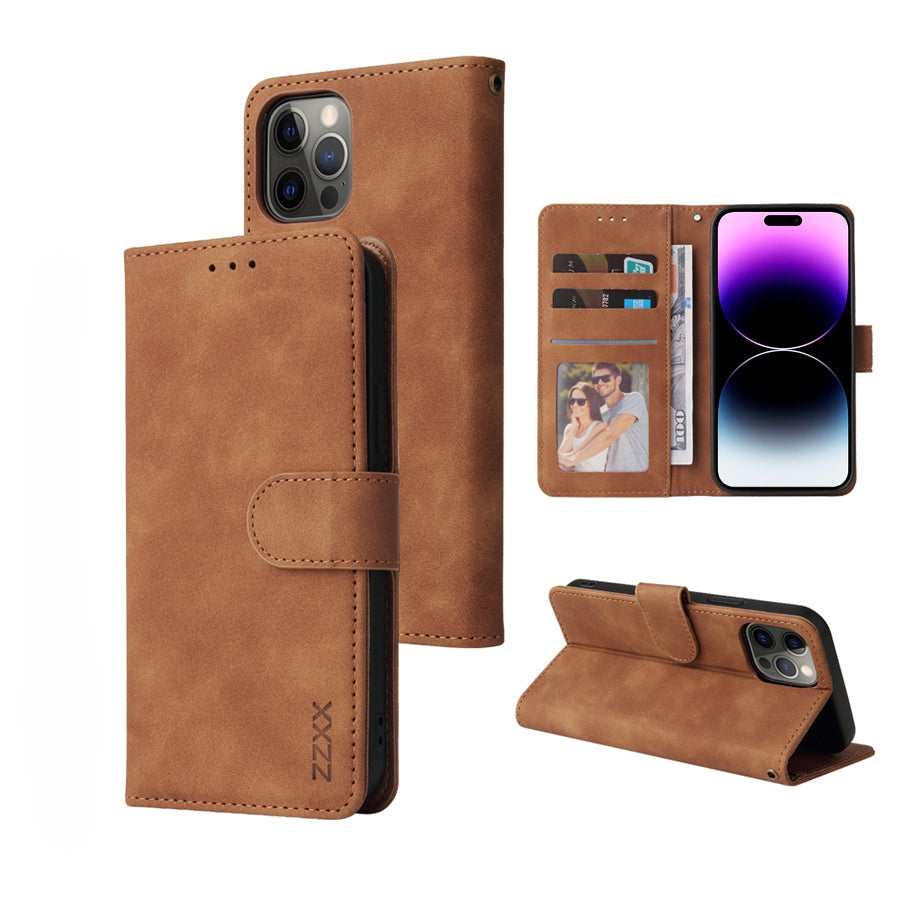 Leather Wallet Flip Case Cover Slot For iPhone 14