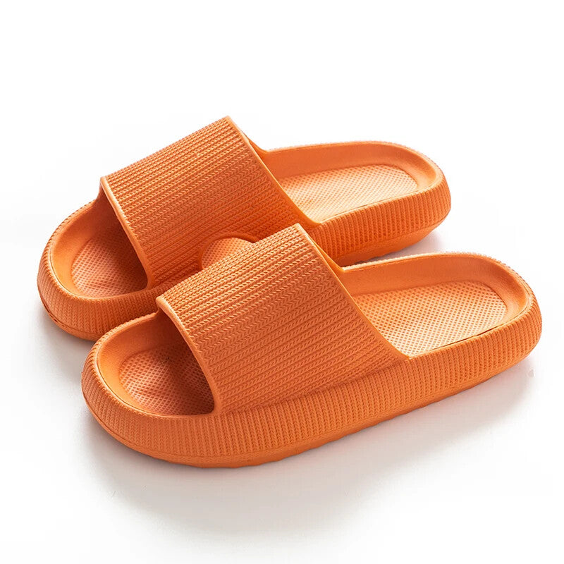 Pillow Slides Sandals Non-Slip Ultra Soft Slippers Cloud Shower EVA Home Shoes (Orange)