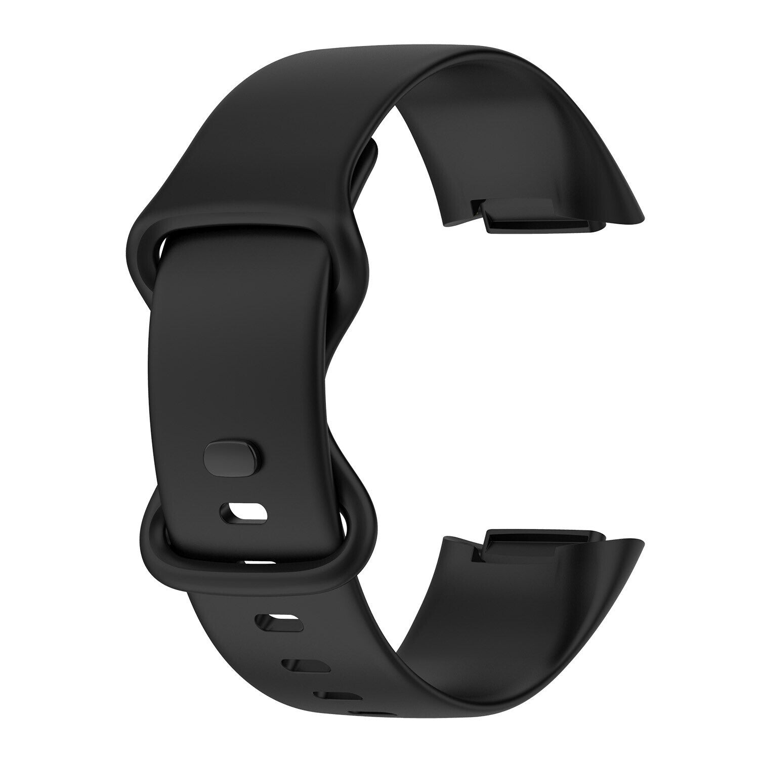 For Fitbit Charge 5 / 6 Replacement Strap Silicone Sports Watch Band Wristband (Black)